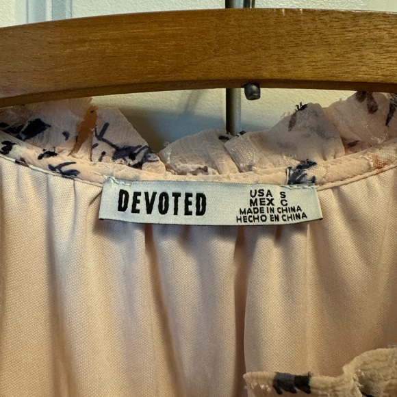 Pink, tiered, ribbon collared, lined spring/summer dress - Picture 3 of 5